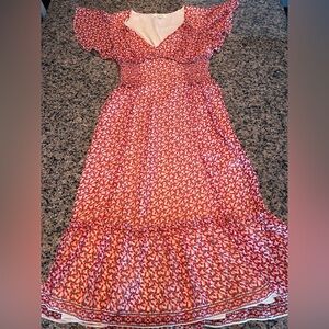 Max Studio Red and White Casual Dress